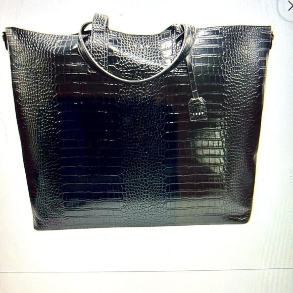 Valentino Orlandi Handbags - HUGE CROCODILE VEGAN LEATHER BLACK VALENTINO ORALANI (1989)